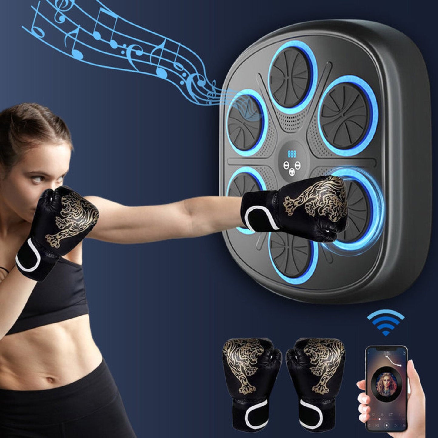 Premium Smart Bluetooth Music Boxing Machine with Boxing Gloves